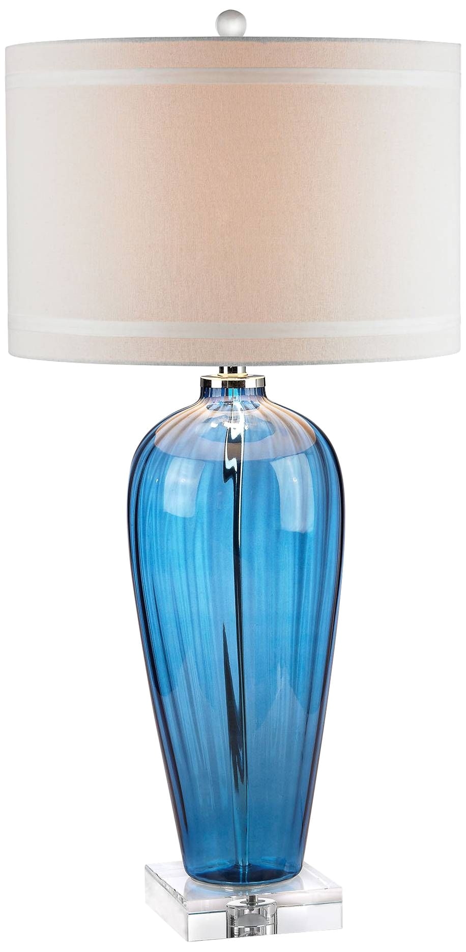 Ralph Lauren Crystal Glass Lamp Tropical Sapphire Hot Spray Blue Glass Table Lamp Style 9v543