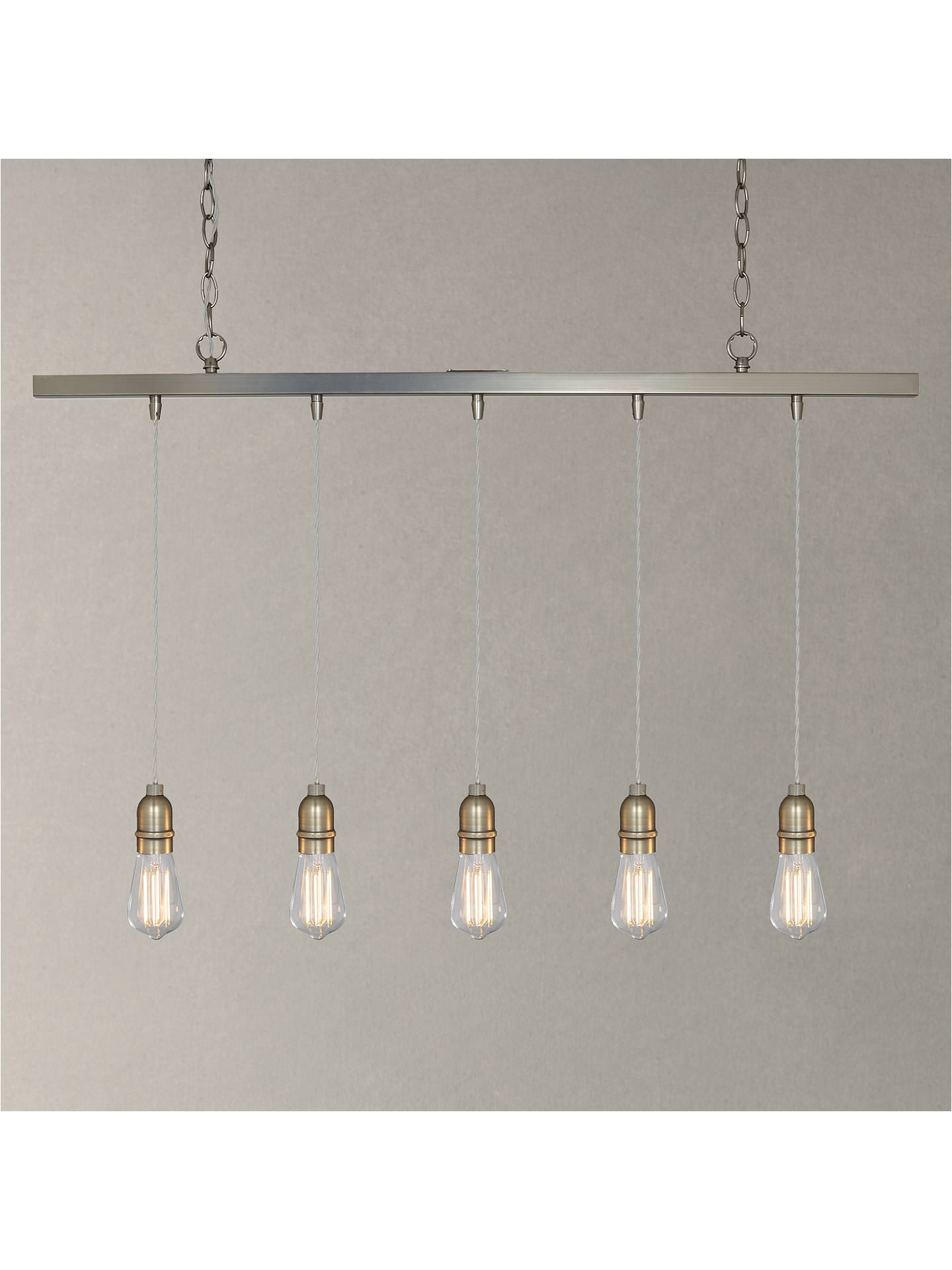 buyjohn lewis bistro bar pendant ceiling light 5 light pewter online at johnlewis