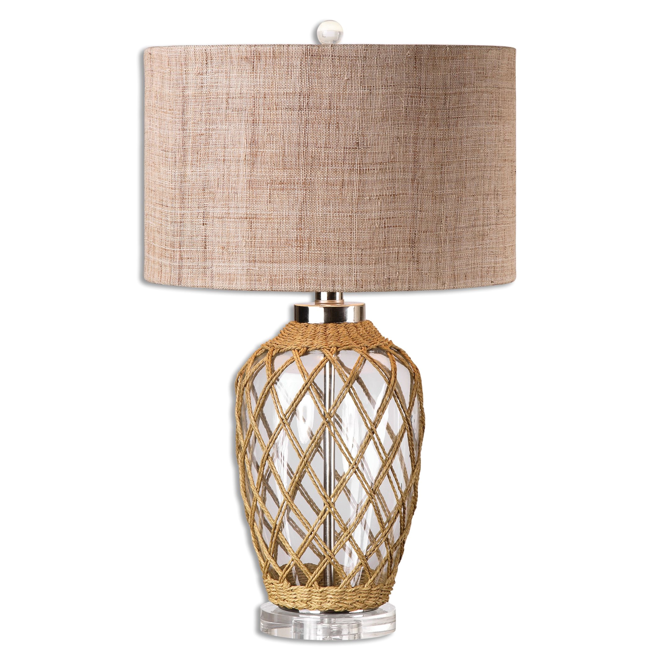 table lamp with clear glass base