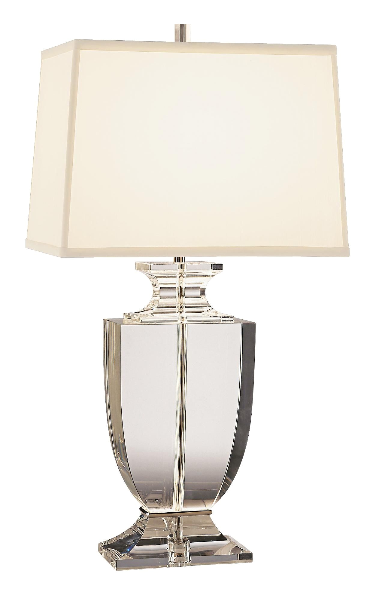 artemis clear lead crystal table lamp with off white shade more