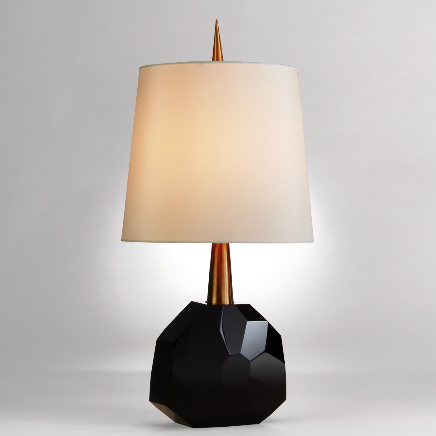 gem crystal table lamp black brass