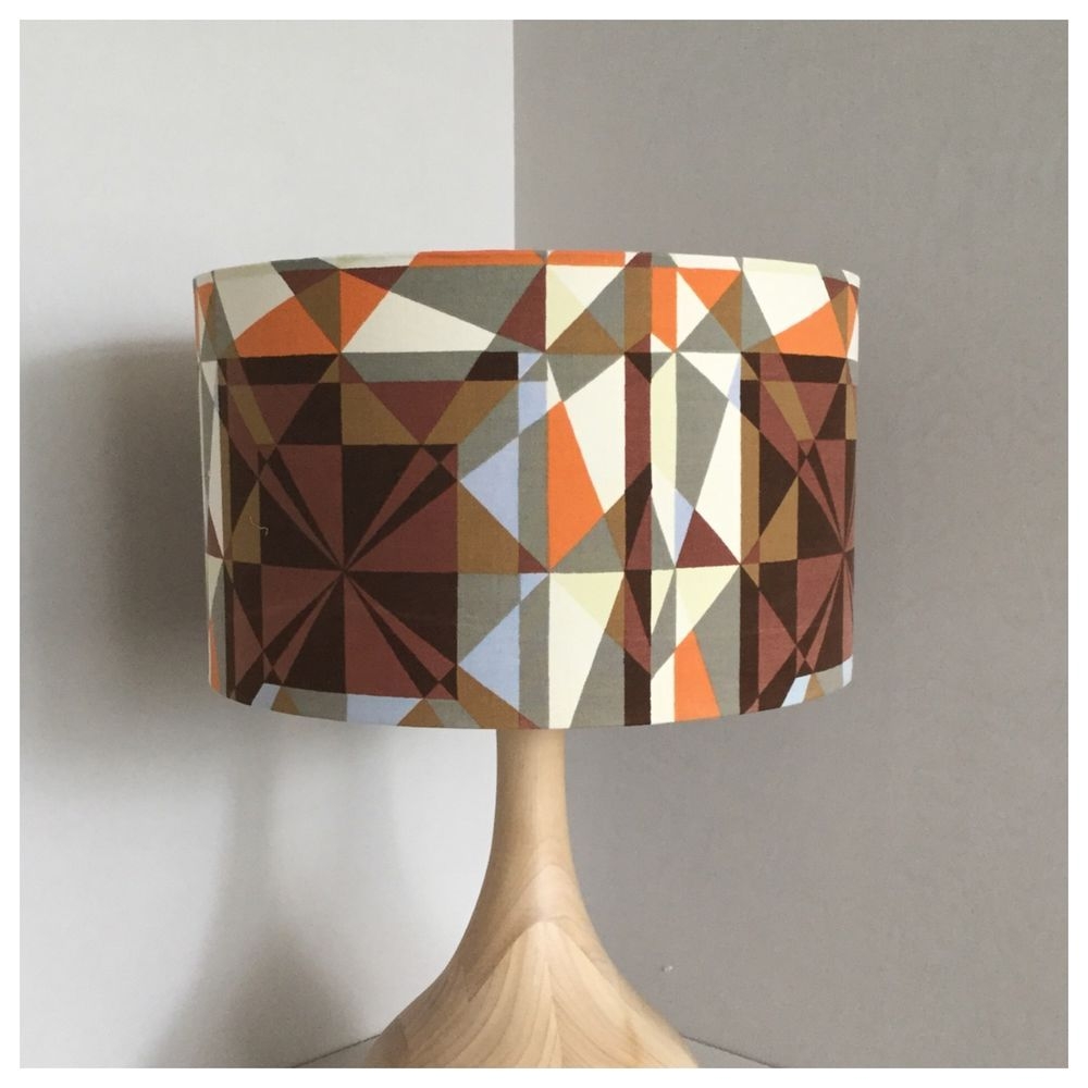 original vintage geometric fabric lamp shade