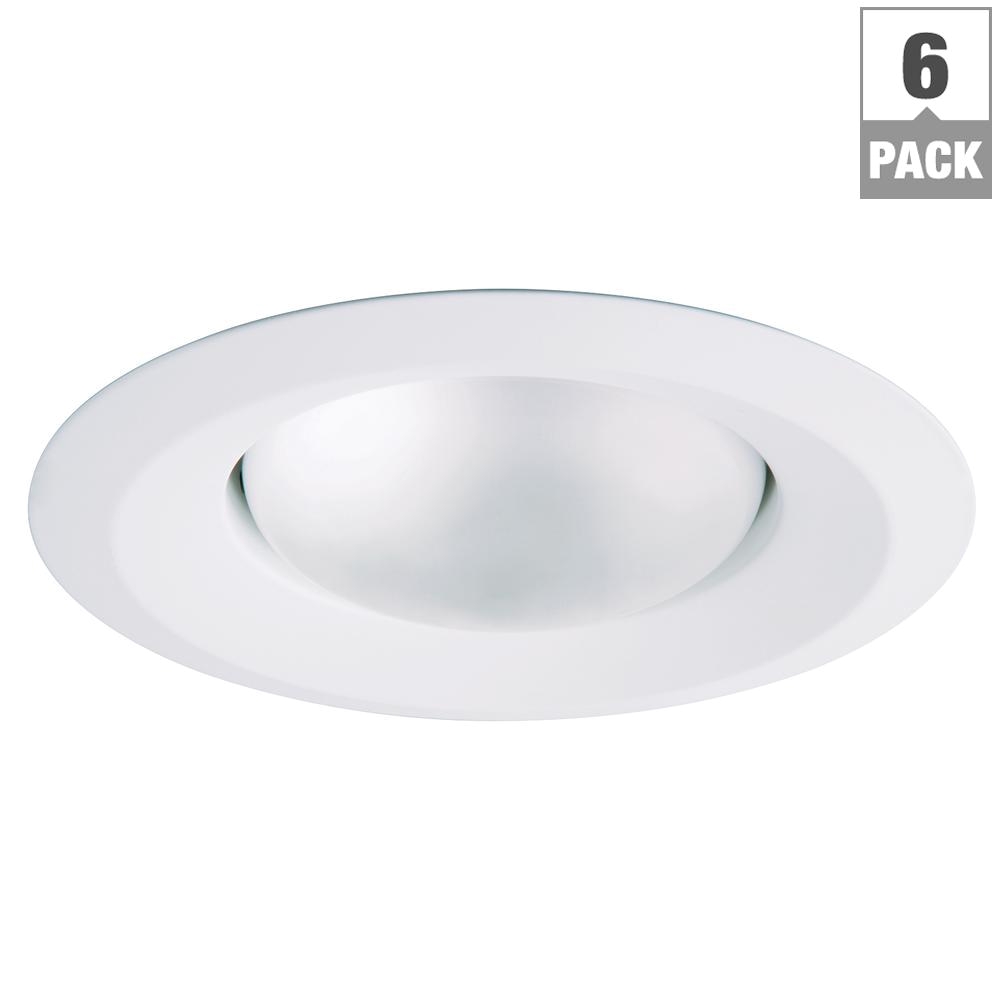 white recessed ceiling light trim with self