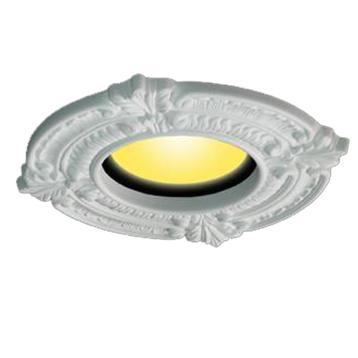 recessed urethane ceiling medallion trim white 6 inches id x 10 inches od
