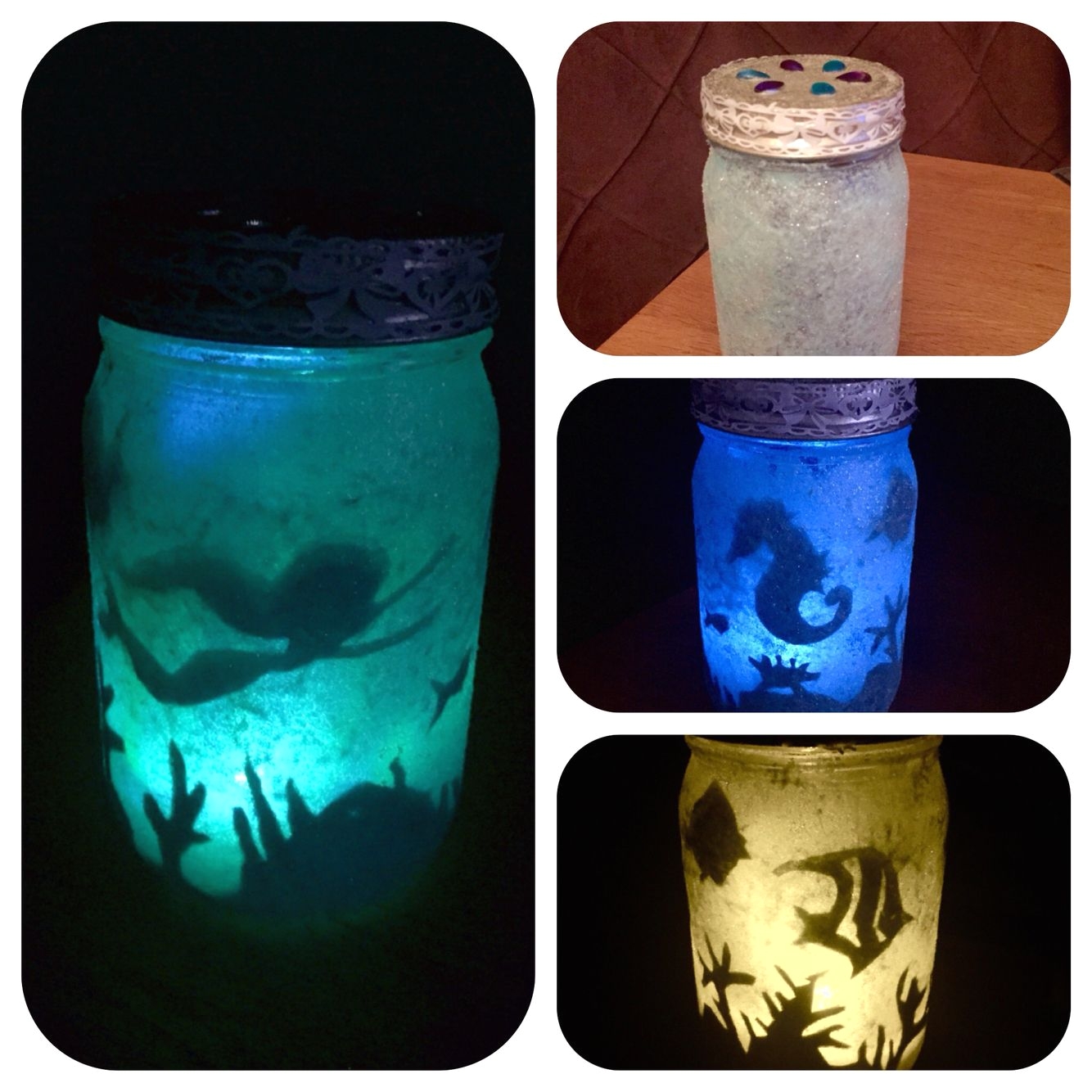 mermaid mason jar diy craft under the sea ocean night light
