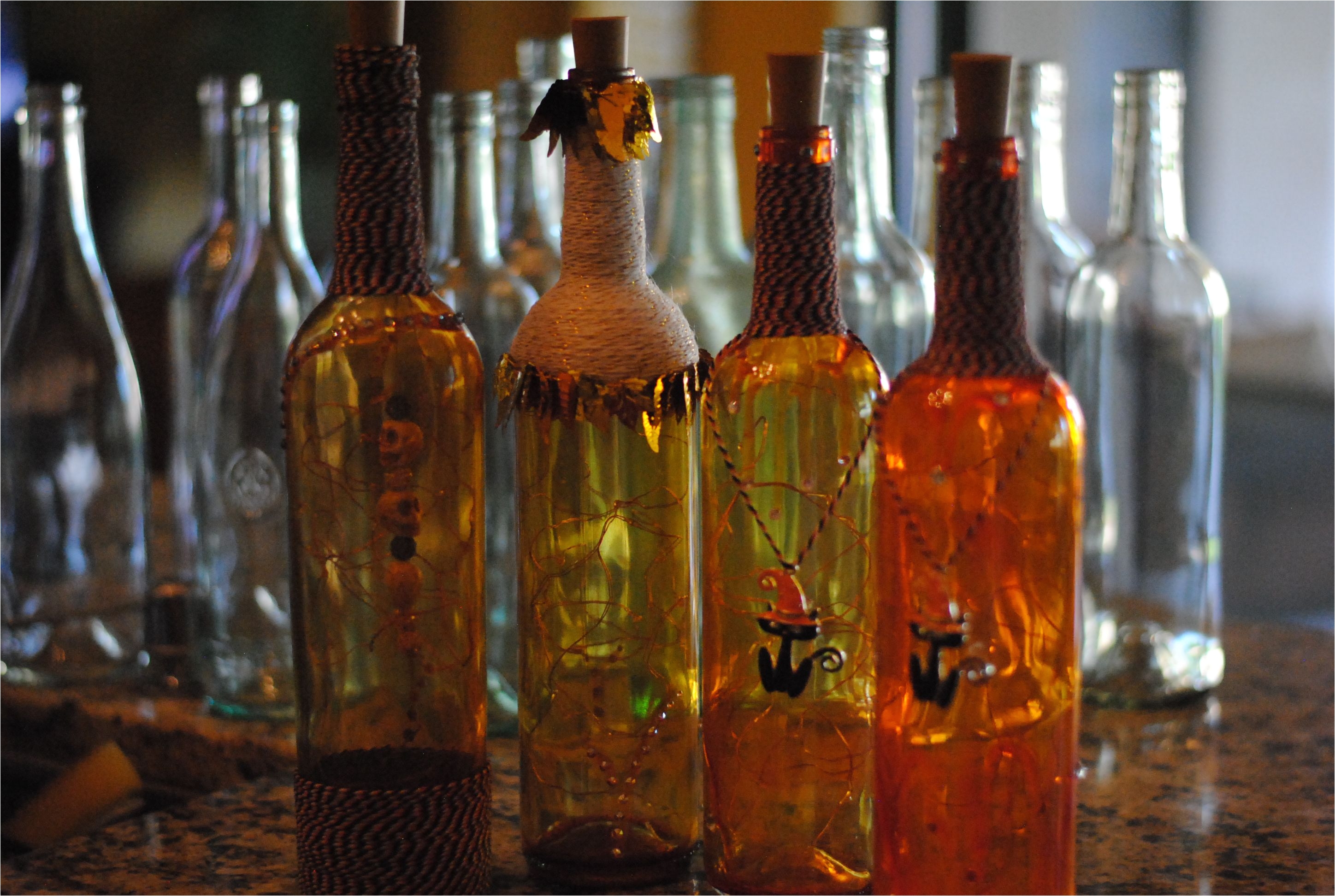 recycled glass bottles