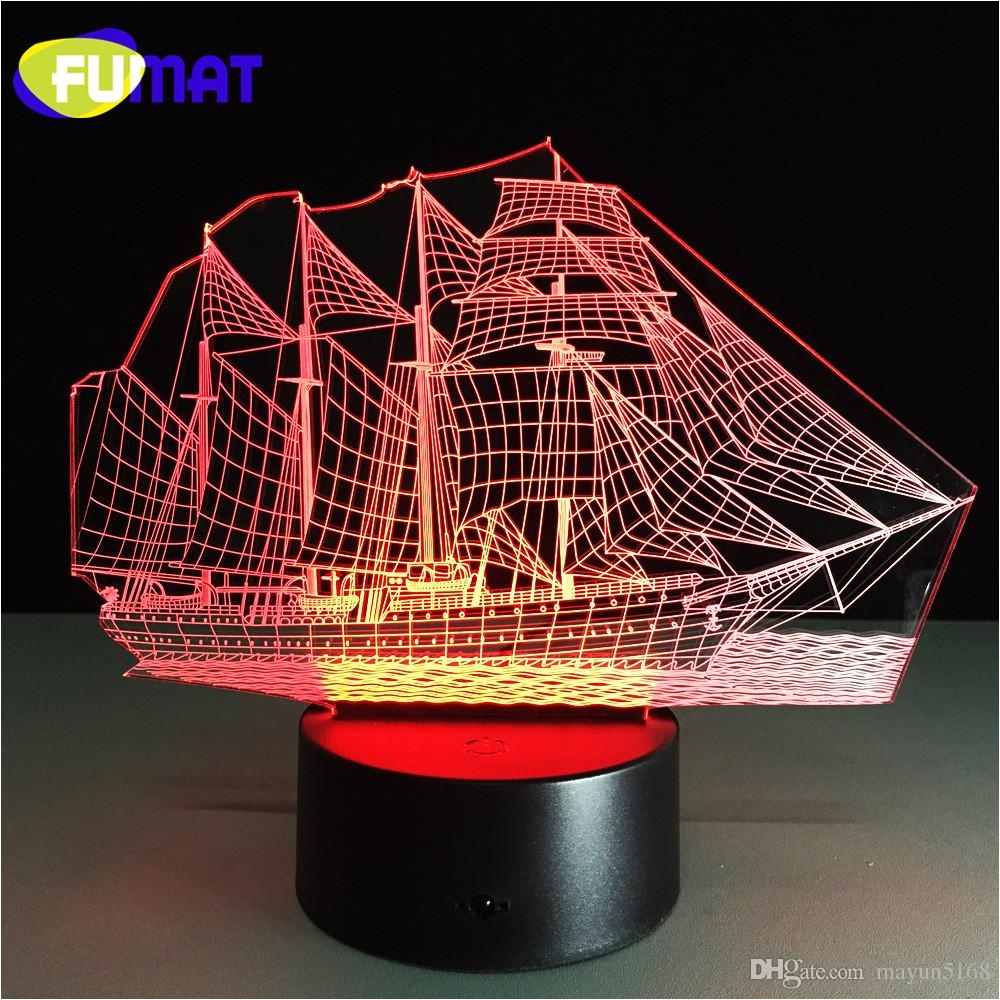 2018 fumat new arrival 3d stereoscopic night light sailing bedside table lamp dimmer adjustable night light christmas children gift from mayun5168