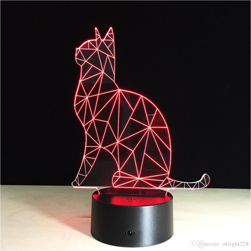 3d kawaii animal cat led usb lamp active mood atmosphere night light rgb dimmer home decor kids toys table desk 3d night light table light cat online with