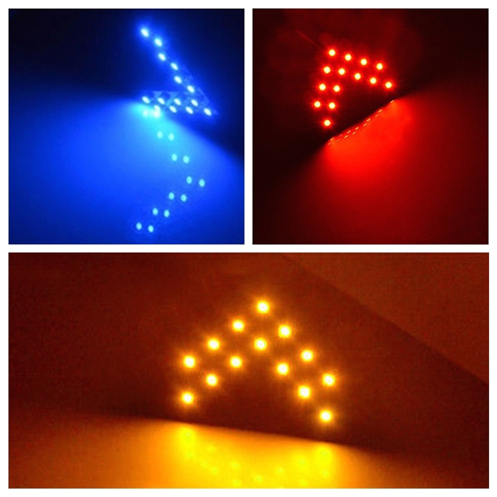 aliexpress com buy 2pcs new durable safety led yellow red blue arrow panels cars truck side mirror turn signal bright indicator indicator lights from