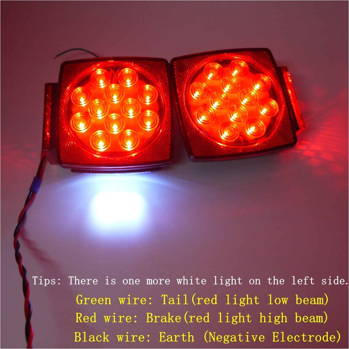 eonstime 2pcs 12v red white car led rear stop tail lights camper side marker truck trailer boat brake license light in car light assembly from automobiles