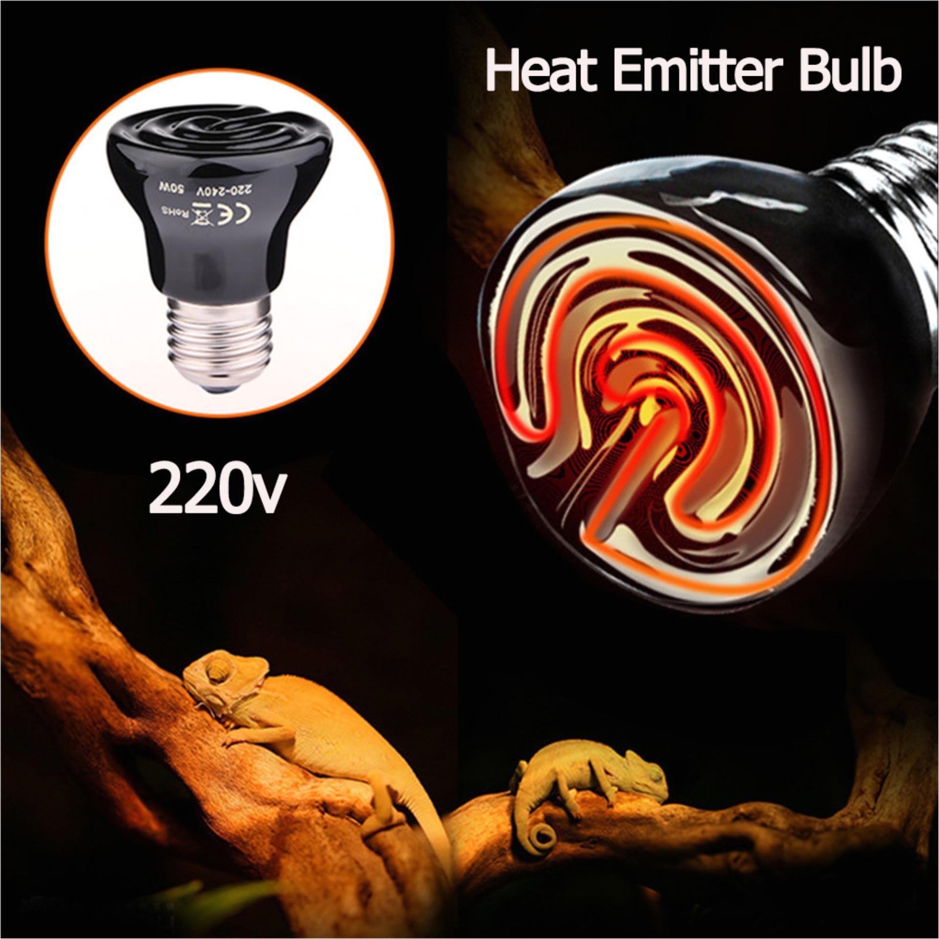 infrared ceramic heat emitter bulb pet brooder heater lamp for reptile 50w220v black