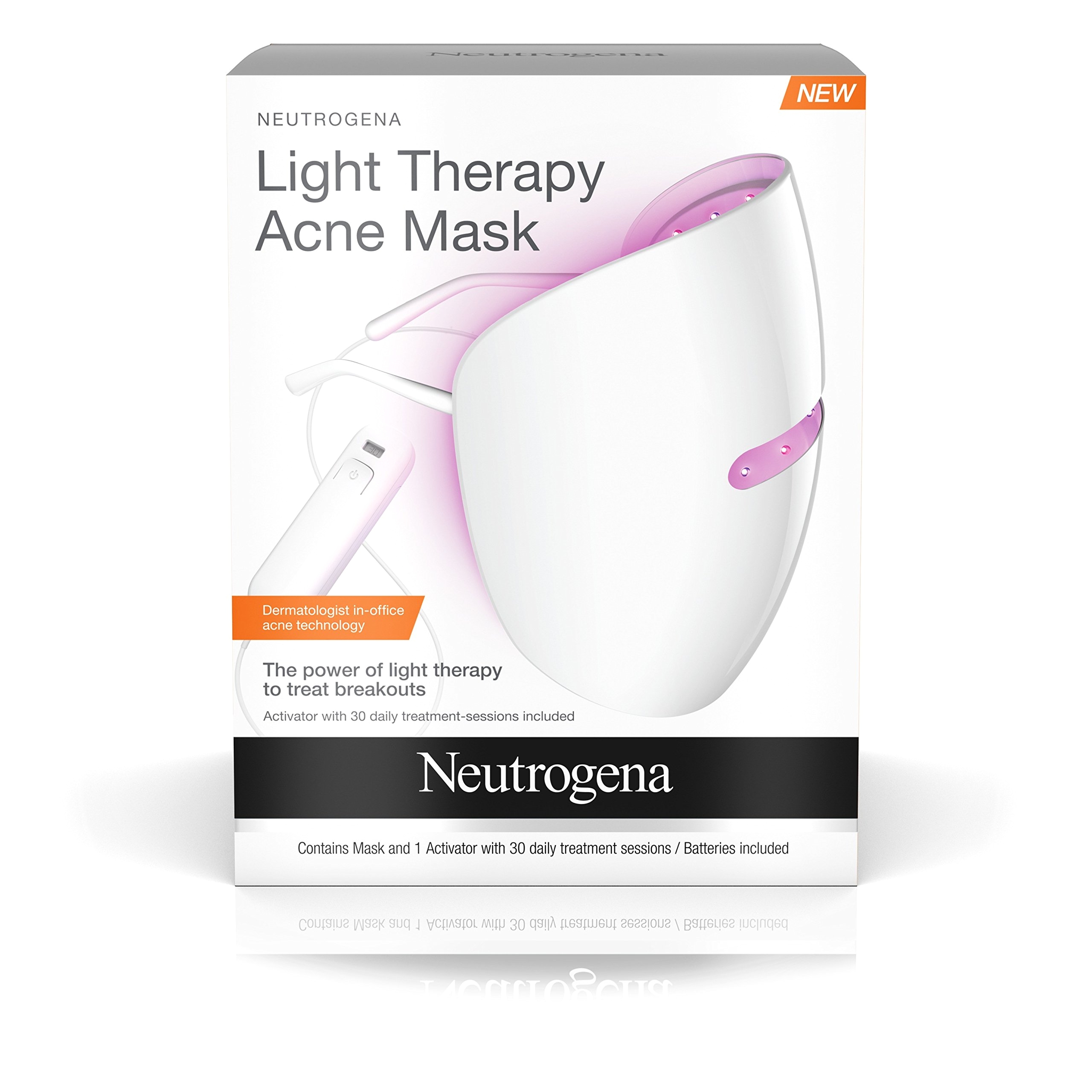 amazon com neutrogena light therapy acne treatment face mask chemical uv free with clinically proven blue red acne light technology