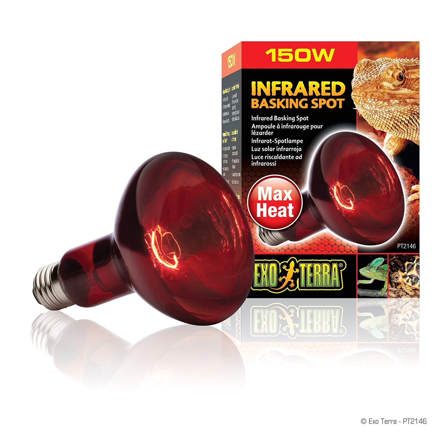 amazon com exo terra heat glo infrared spot lamp 150 watt 120 volt pet habitat heat lamps pet supplies
