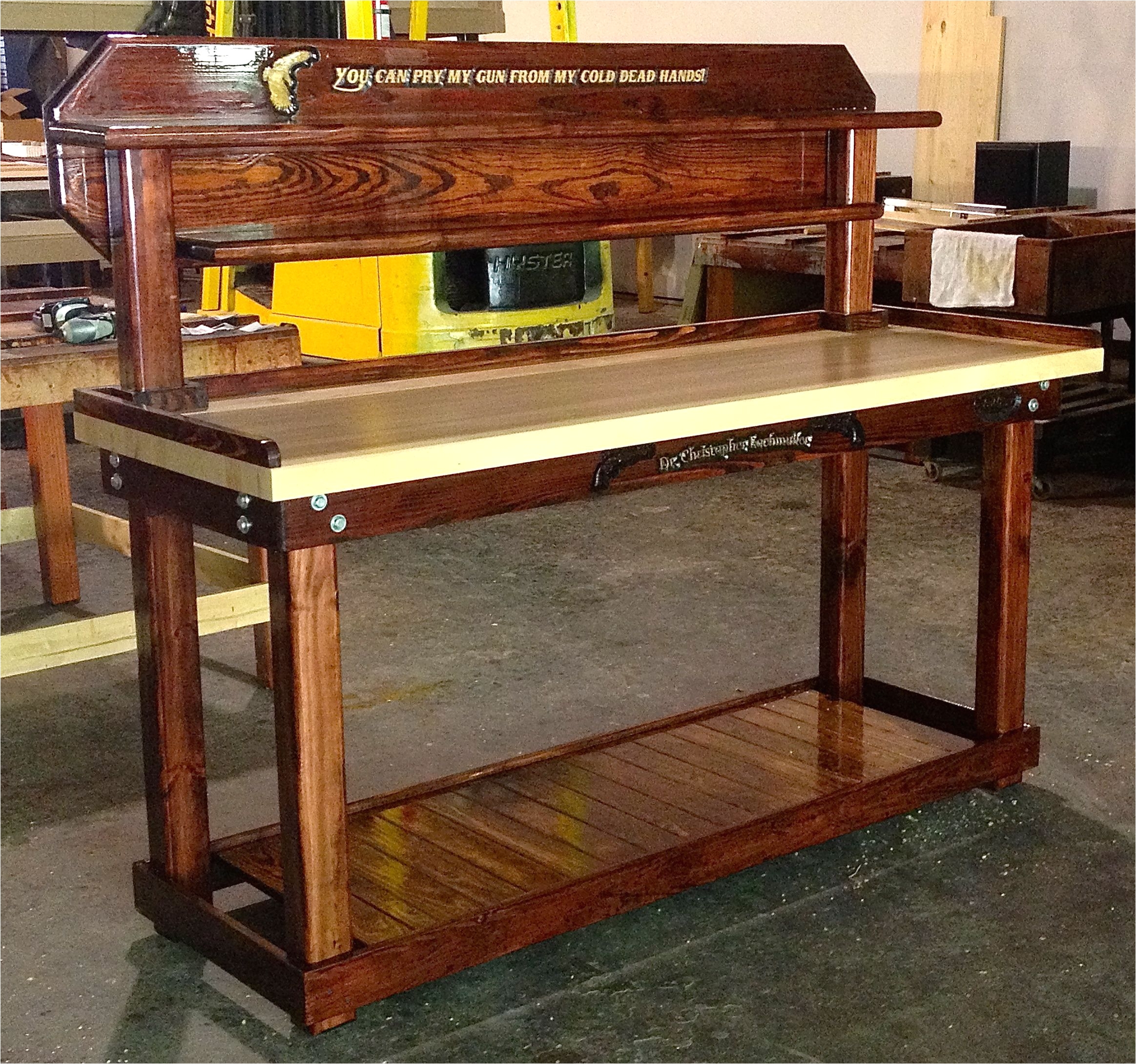 homemade garage workbench this is a constitution specialty reloading bench all of our benches