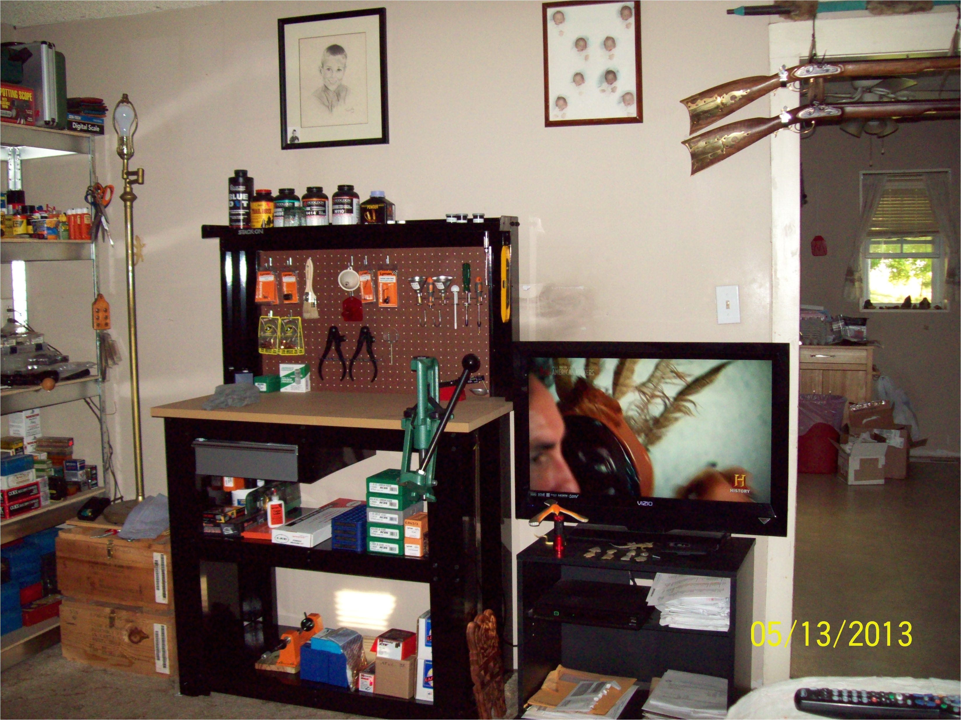 my reloading bench which is in my bedroom