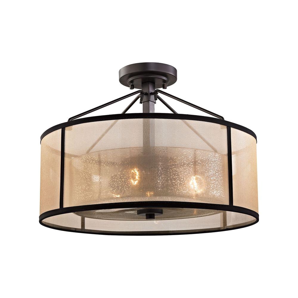 diffusion 3 light oil rubbed bronze semi flush mount