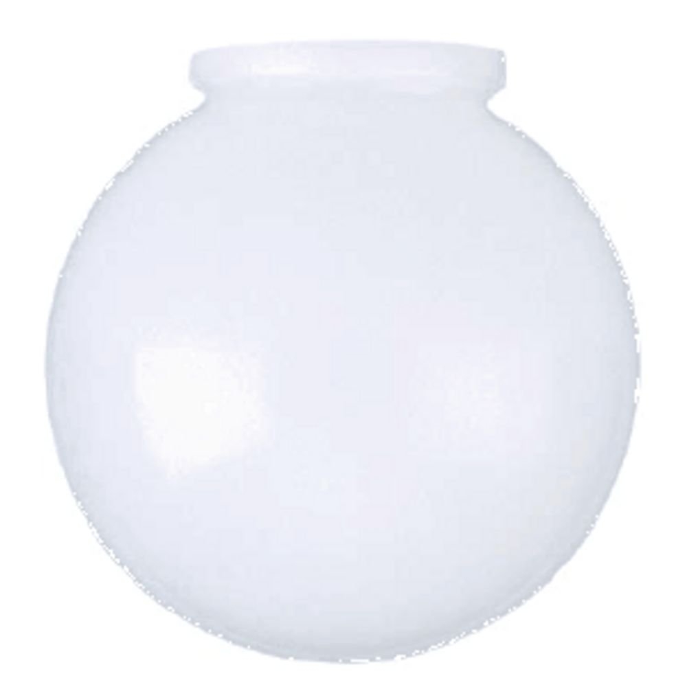 amazon com 6 inch white glass globe 3 1 4 inch fitter opening home improvement