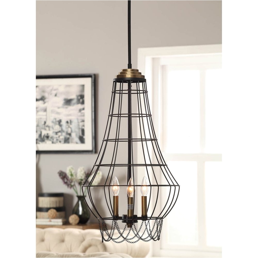 add a touch of effulgent style to any space with the birdie cage mini chandelier highlighting a stunning distressed iron finish this three light fixture