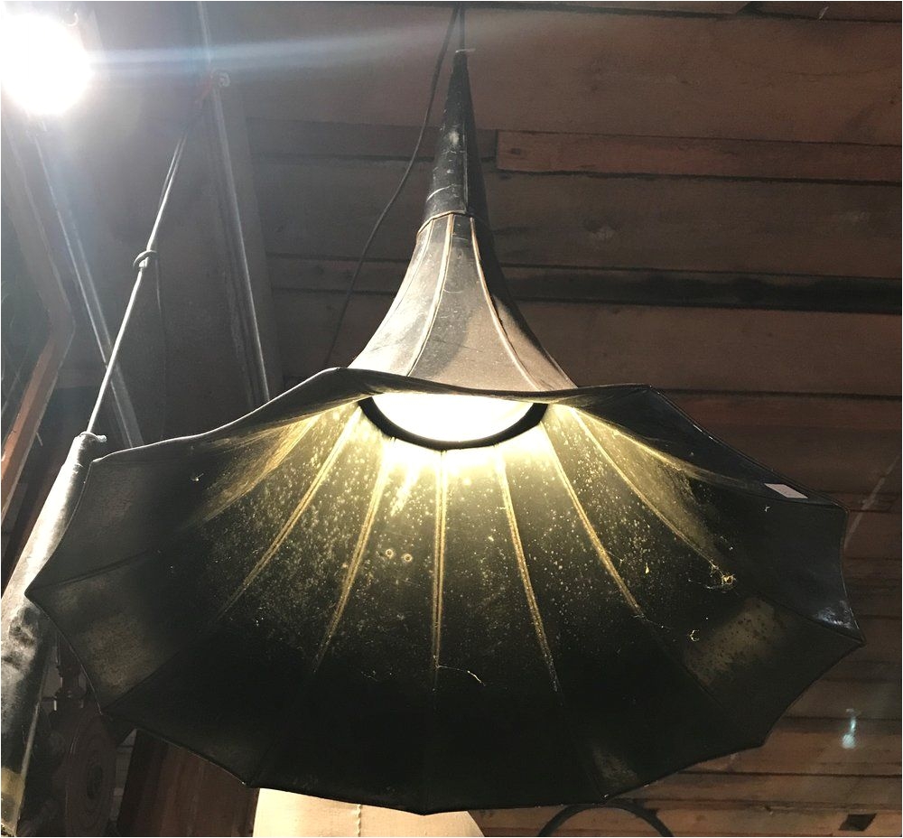 thomas a edison repurposed victrola horn lights