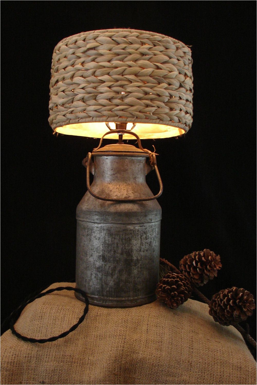 upcycled vintage galvanized dairy farm cream can this could probably be used for a hanging light