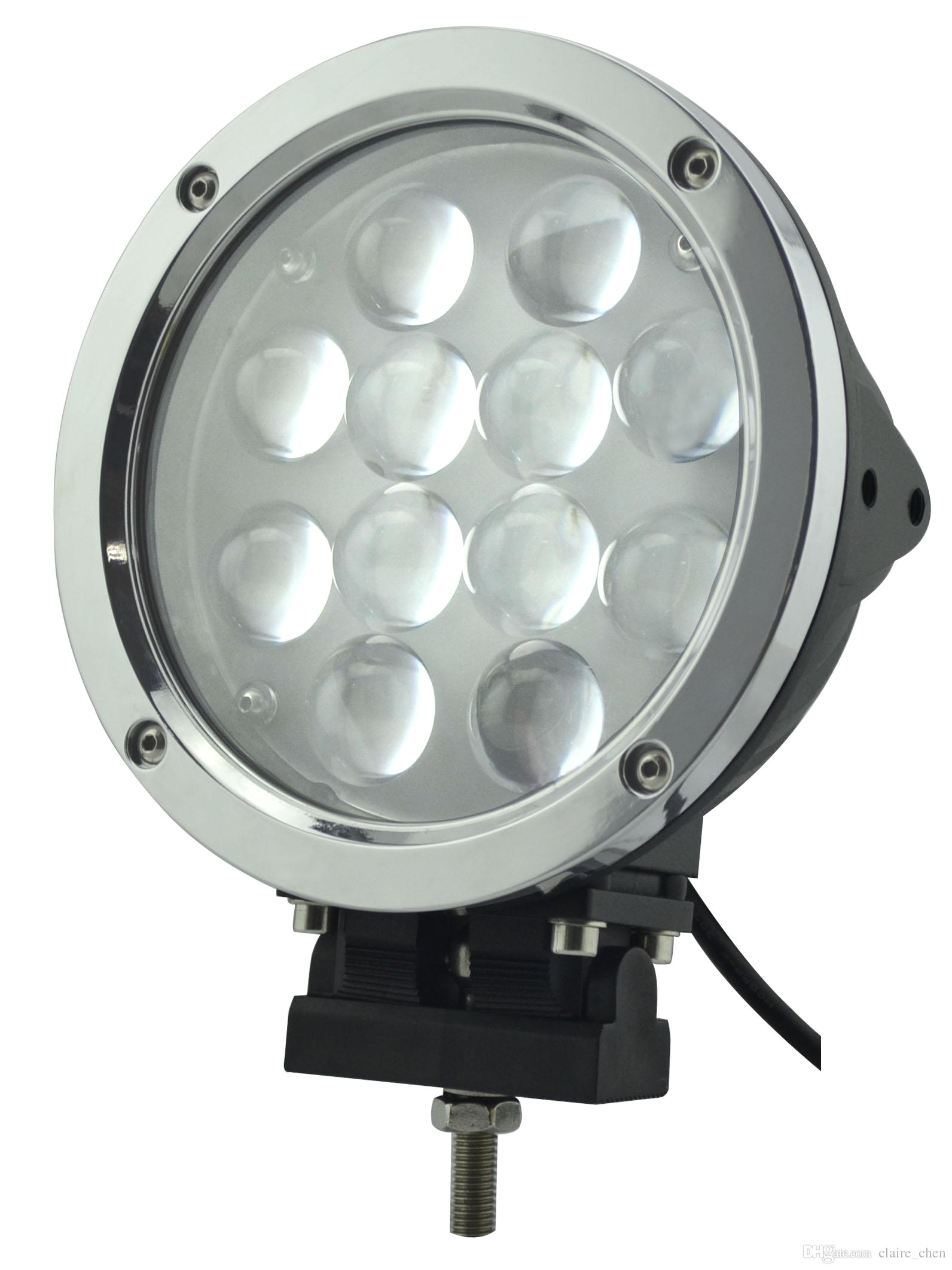 7 round 60w cree led driving light off road work light bar modular fog