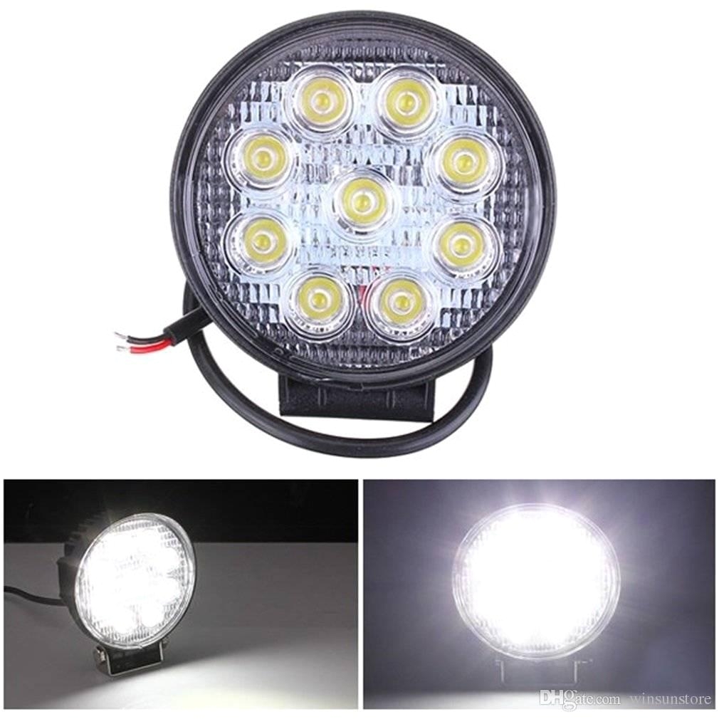 led light bar 4inch 27w round led work light pod lights bulb flood beam off road driving light fog lights waterproof for jeep led work light work light led