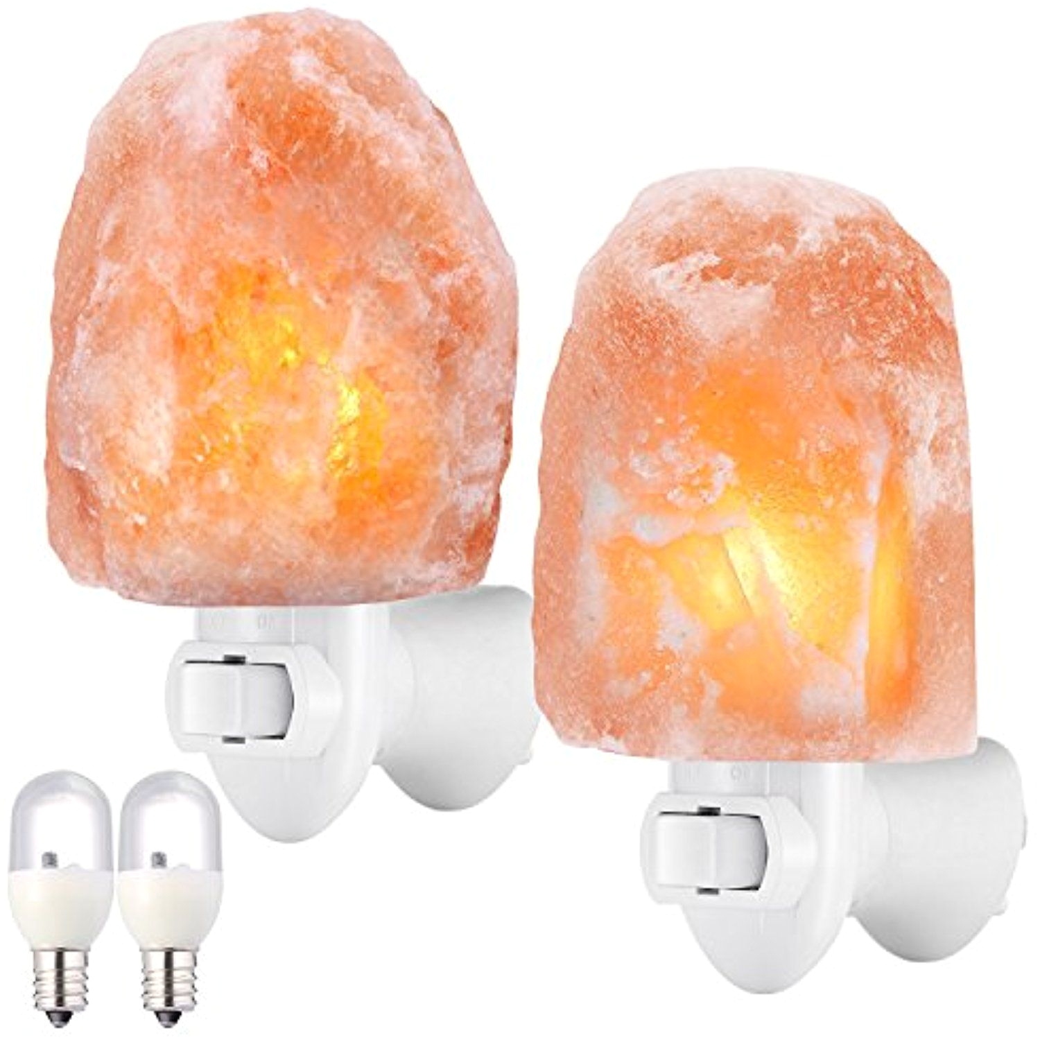 amir salt lamp natural himalayan salt rock lamp mini hand carved salt crystal night light with 4 bulbs 2 colorful bulbs ul approved wall plug for air