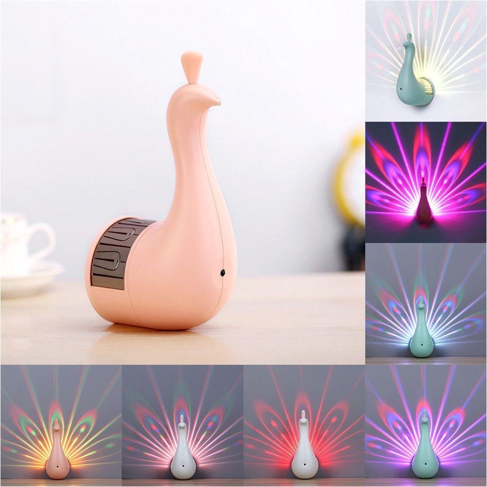 creative peacock wall lights 3d led projection night light magic colorful remote control lamp home decoration dda759 peacock wall lights peacock projection