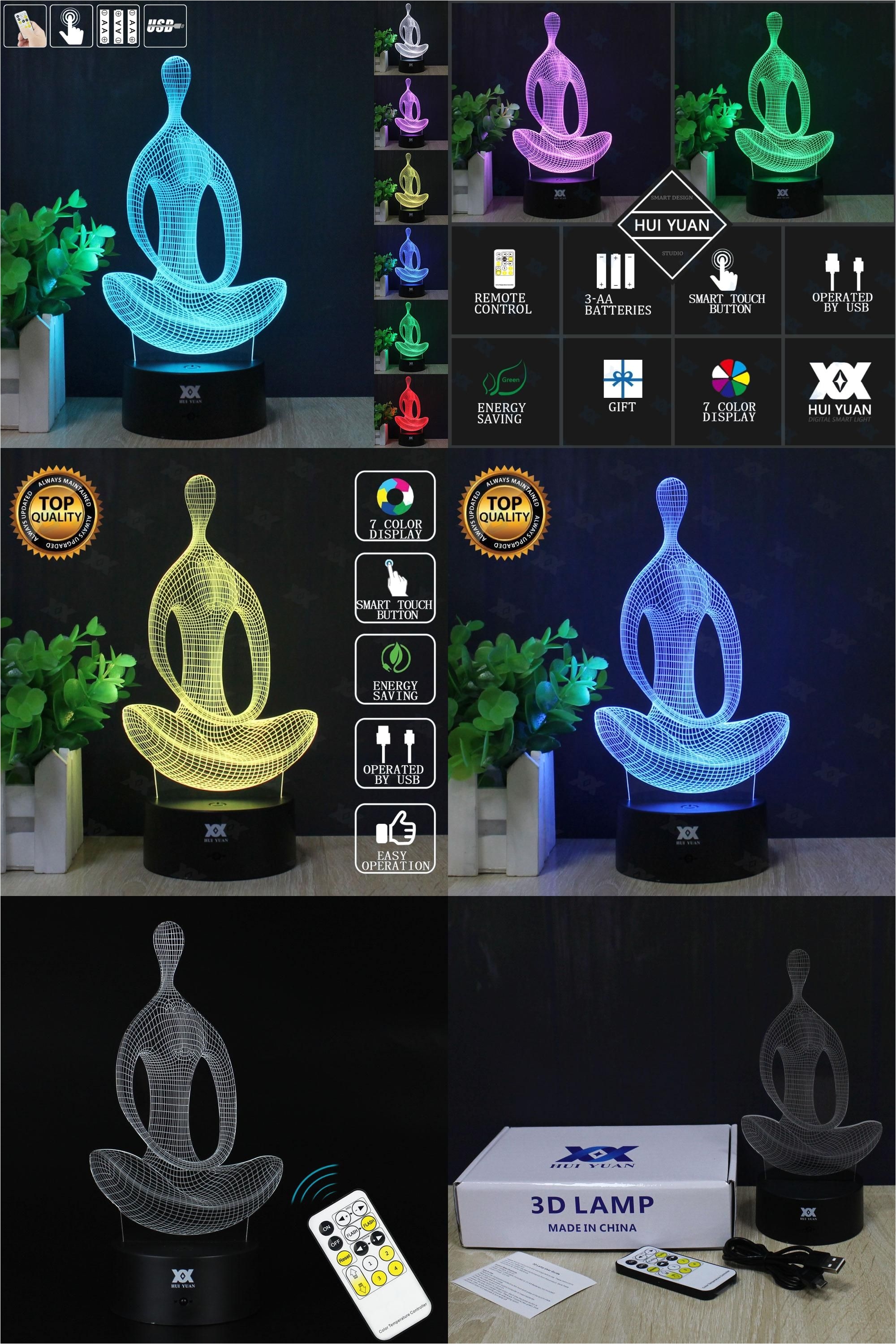 visit to buy hui yuan meditation 3d night light rgb changeable mood lamp led