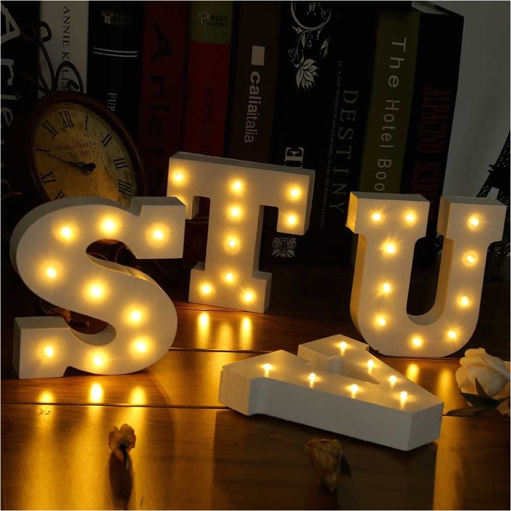 wooden 26 letters led night light festival lights party bedroom lamp wall hanging photography ornaments decor gift lighting in novelty lighting from lights