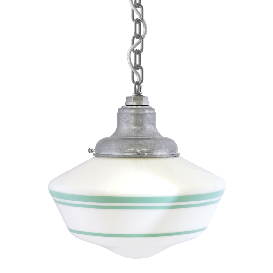 stripe schoolhouse pendant light