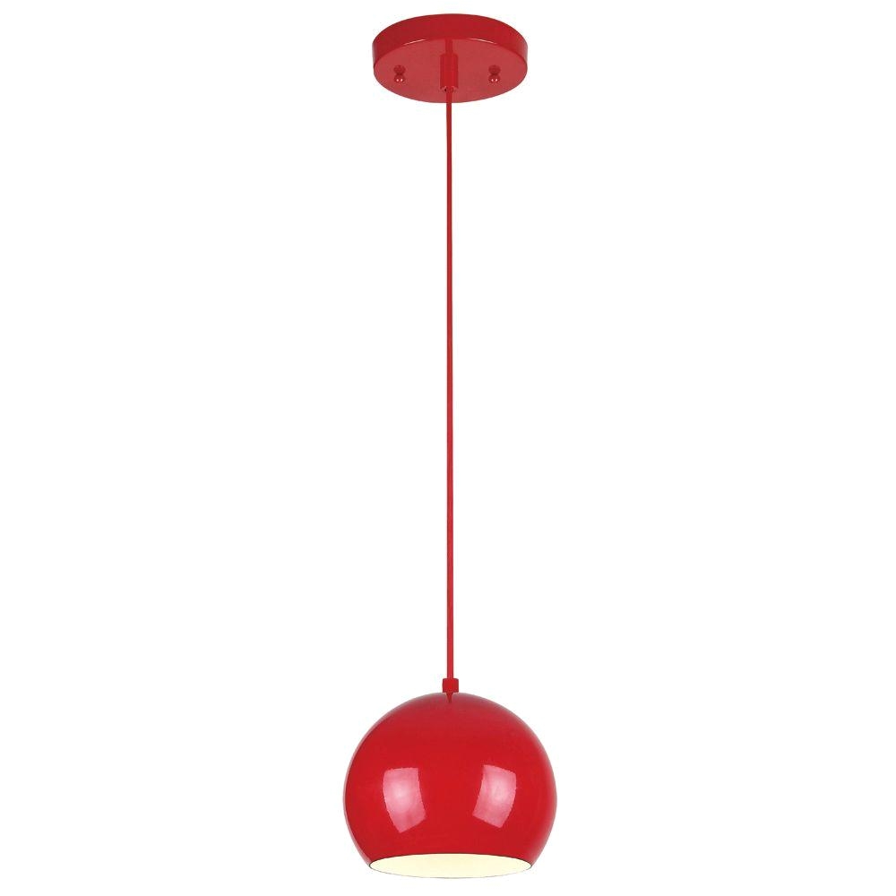 westinghouse 1 light red adjustable mini pendant with metal shade