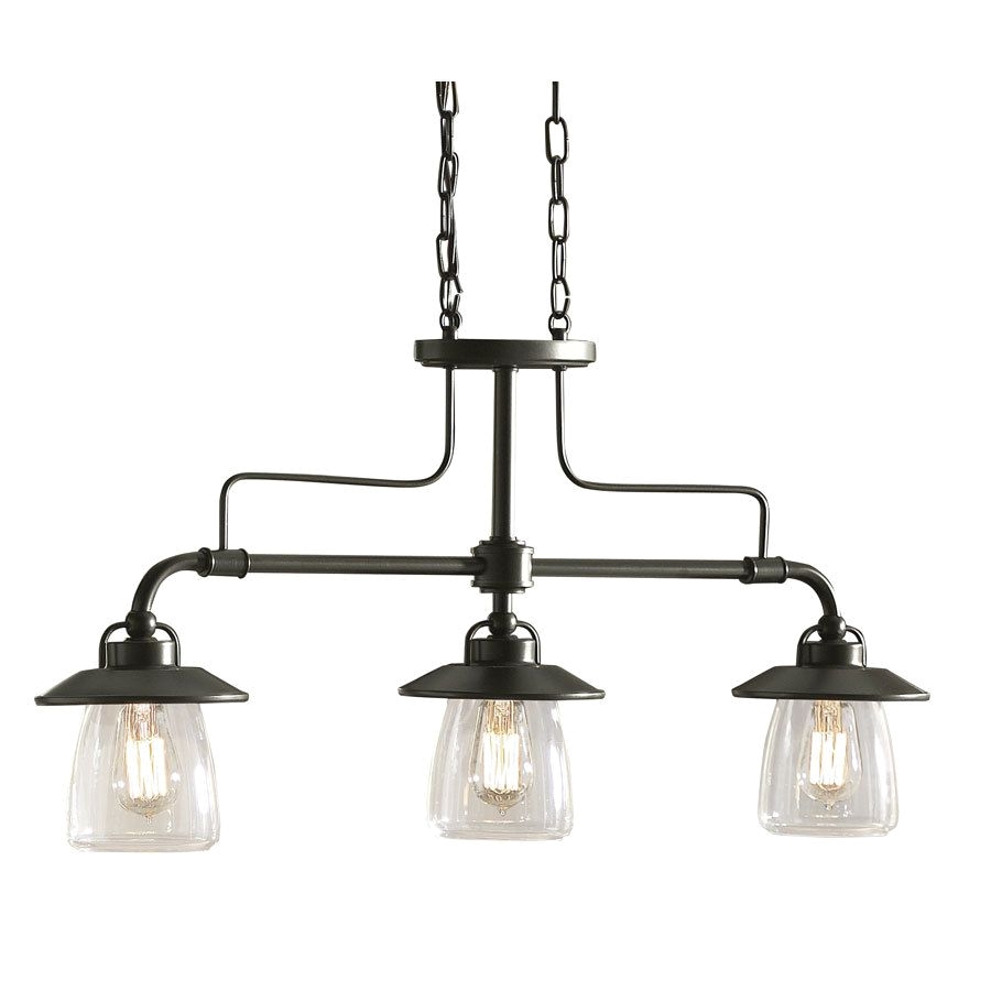 shop allen roth 36 in 3 light mission bronze island light at lowes