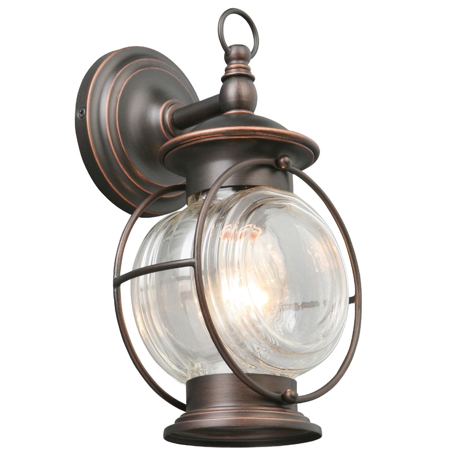 shop portfolio caliburn 12 25 in h oil rubbed bronze outdoor wall light at lowes com