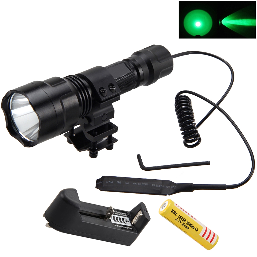 aliexpress com buy tactical hunting light 2500lm t6 led flashlight green red white torch scope mount pressure switch18650 batterycharger from reliable