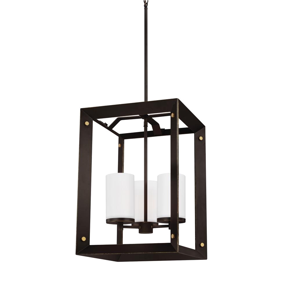 chatauqua 3 light antique bronze hall foyer pendant