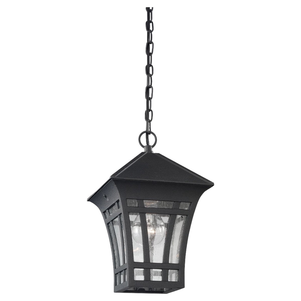 sea gull lighting 60131 12 herrington 1 light 7 inch black outdoor pendant