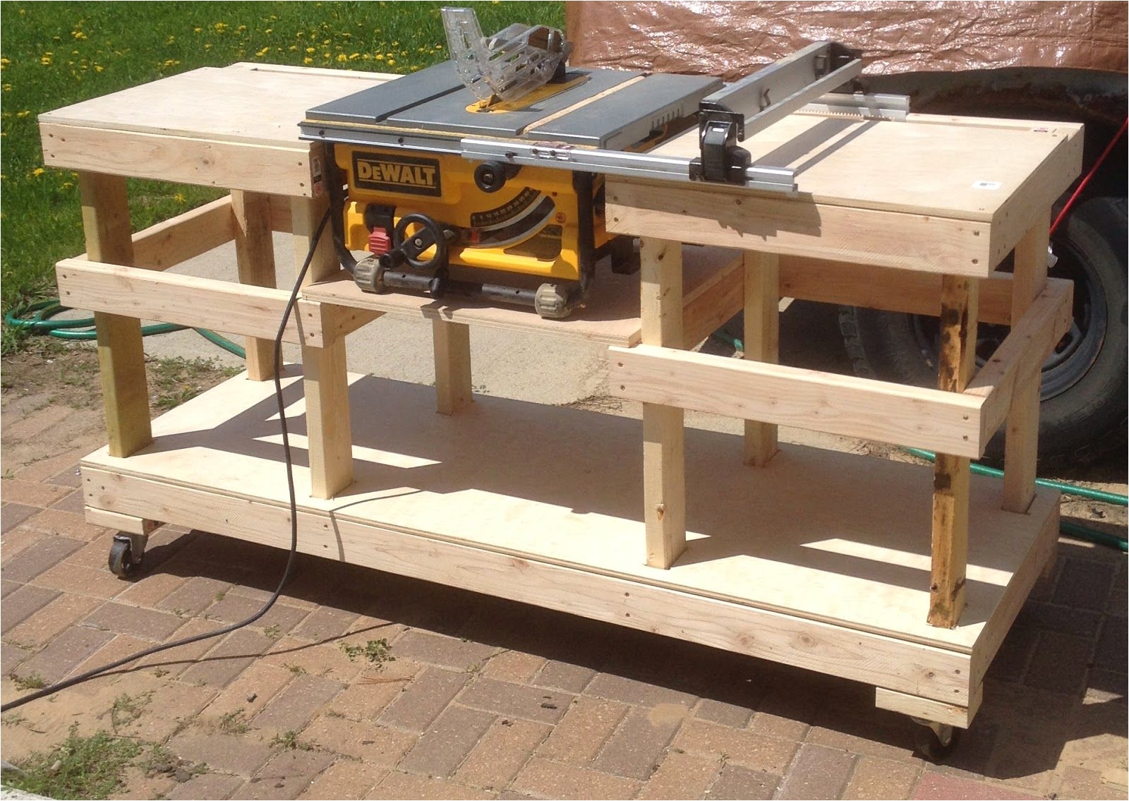 diy table saw stand on casters the wolven house project