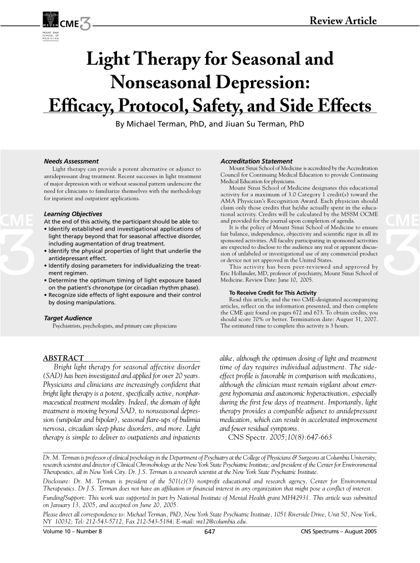 effects of light therapy on suicidal ideation in patients with winter depression request pdf