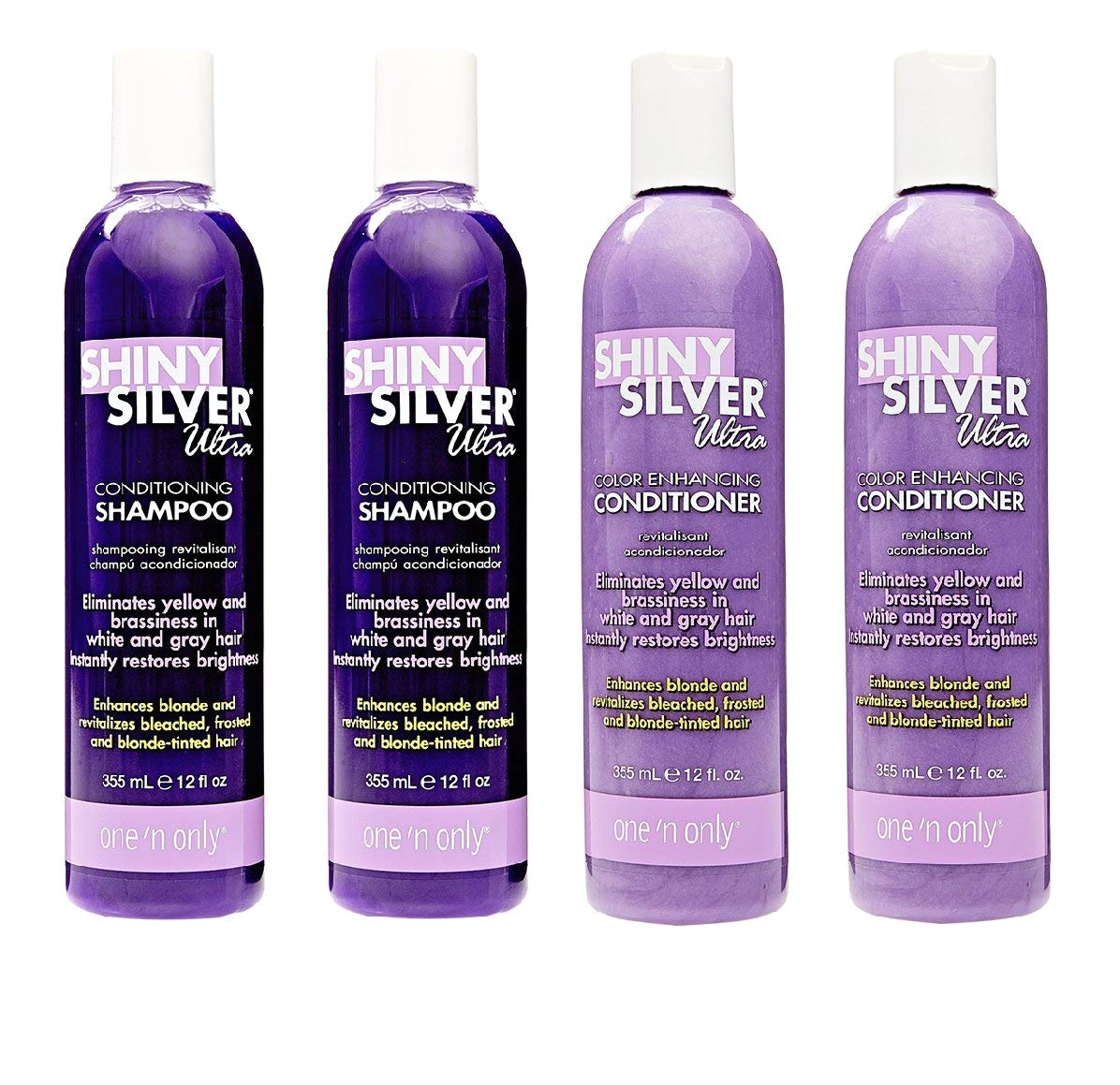 amazon com shiny silver ultra blonde enhancement purple shampoo conditioner 12oz 2 pack beauty