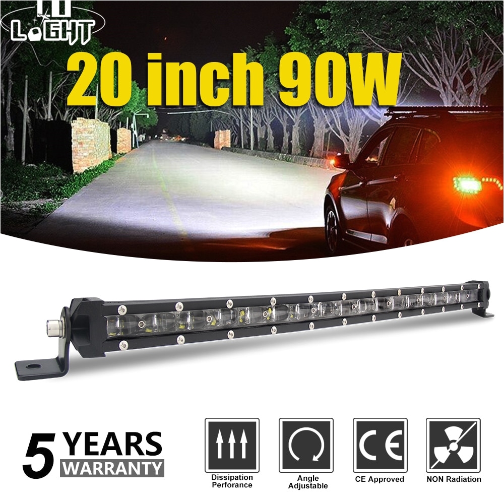 co light super slim 6d 20 inch 90w led light bar combo led beams auto work light for jeep atv lada niva off road 12v 24v led bar in light bar work light