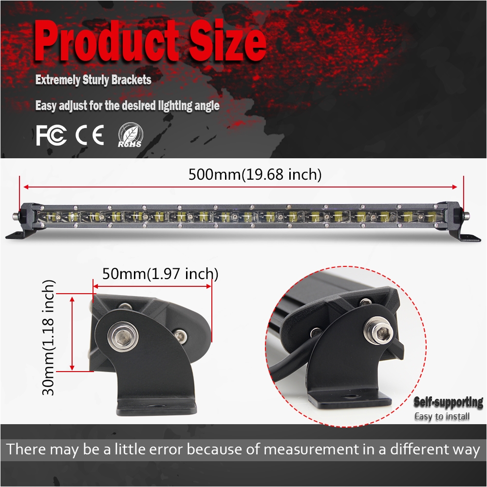 Side by Side Light Bar Co Light Super Slim 6d 20 Inch 90w Led Light Bar Combo Led Beams