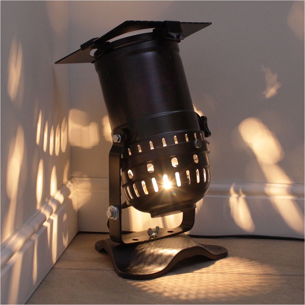 Small Spotlight Lamp Retro theatre Lamp On Base Long Spotlight Model Black