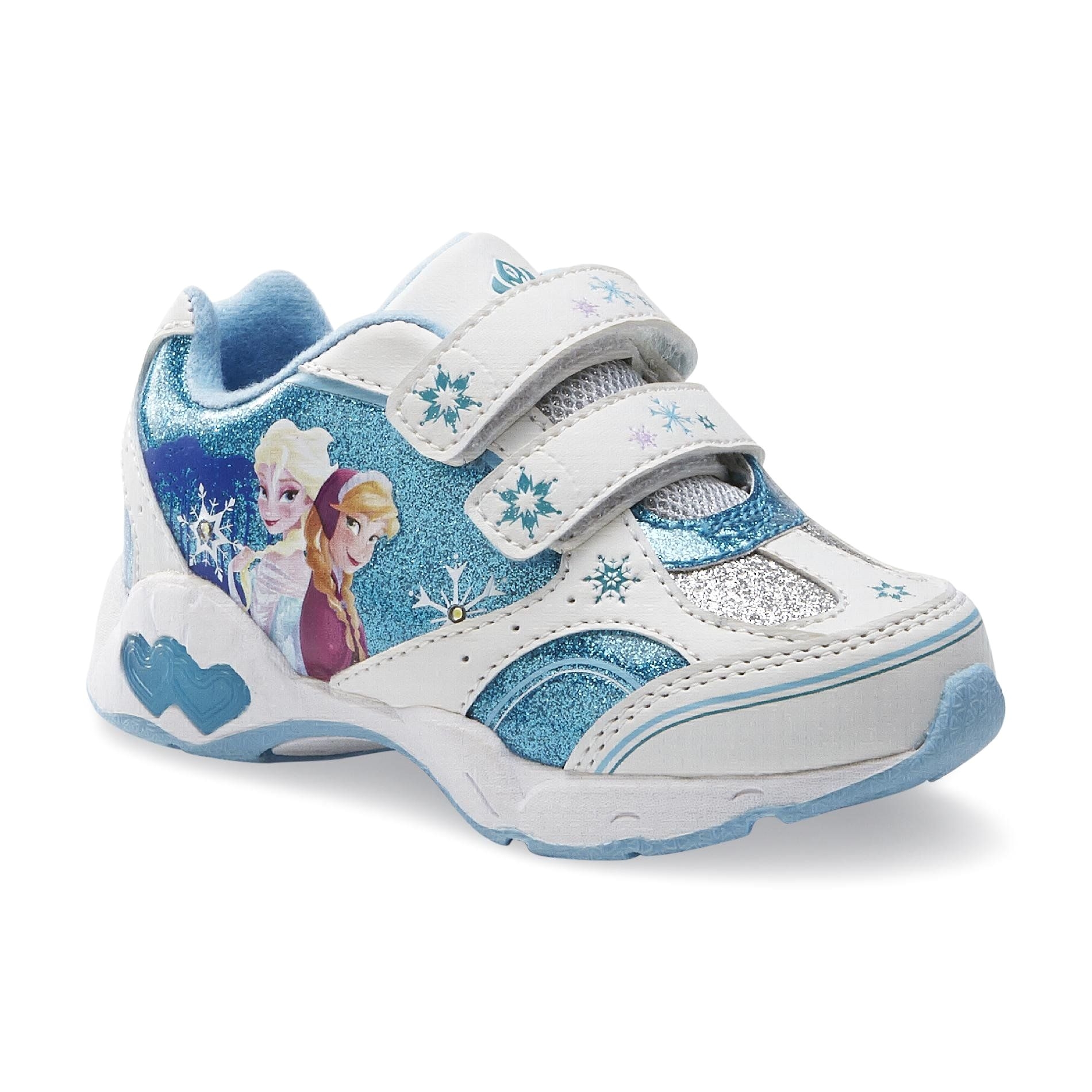 disney frozen toddler elsa anna sneakers light up lights athletic kids shoes blue white