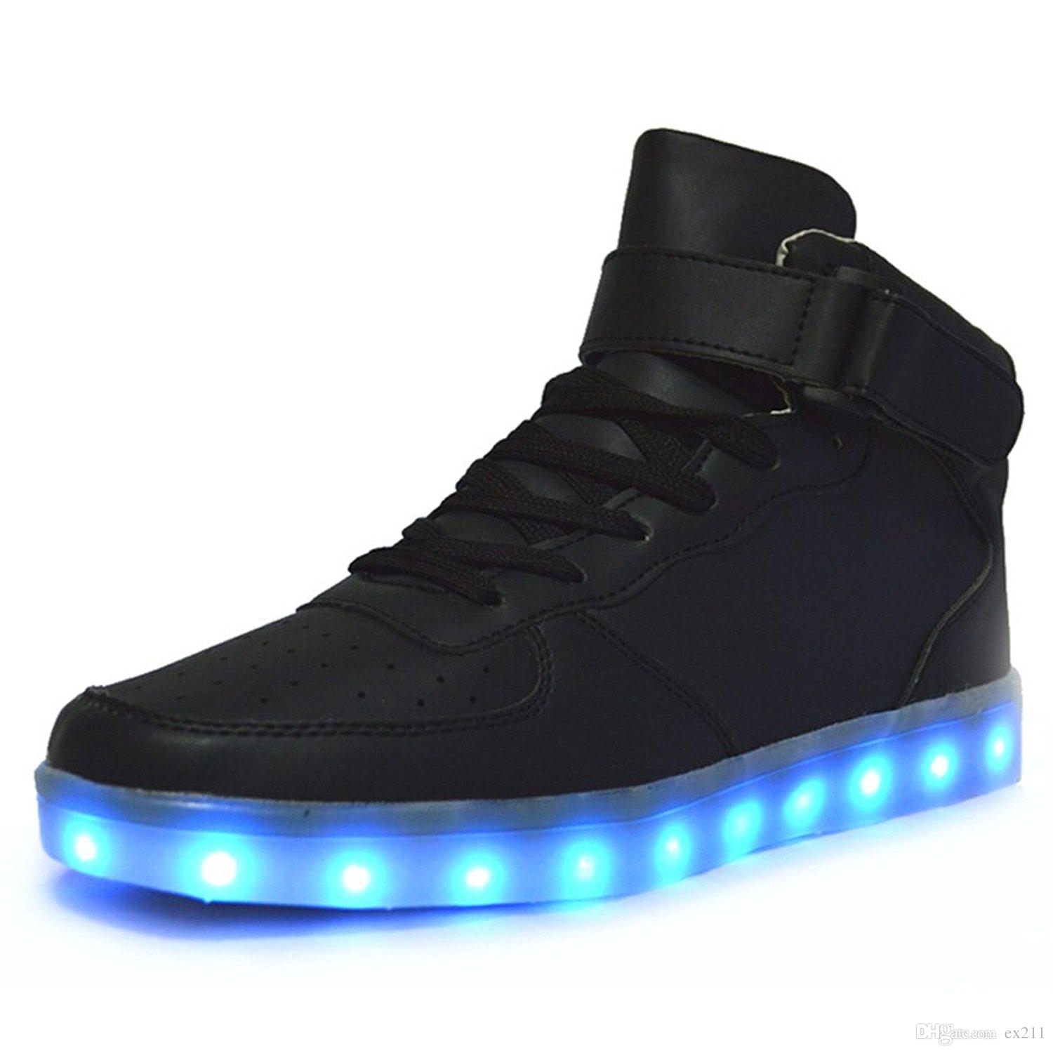 light up high top sports sneakers shoes women men high top usb charging led shoes flashing