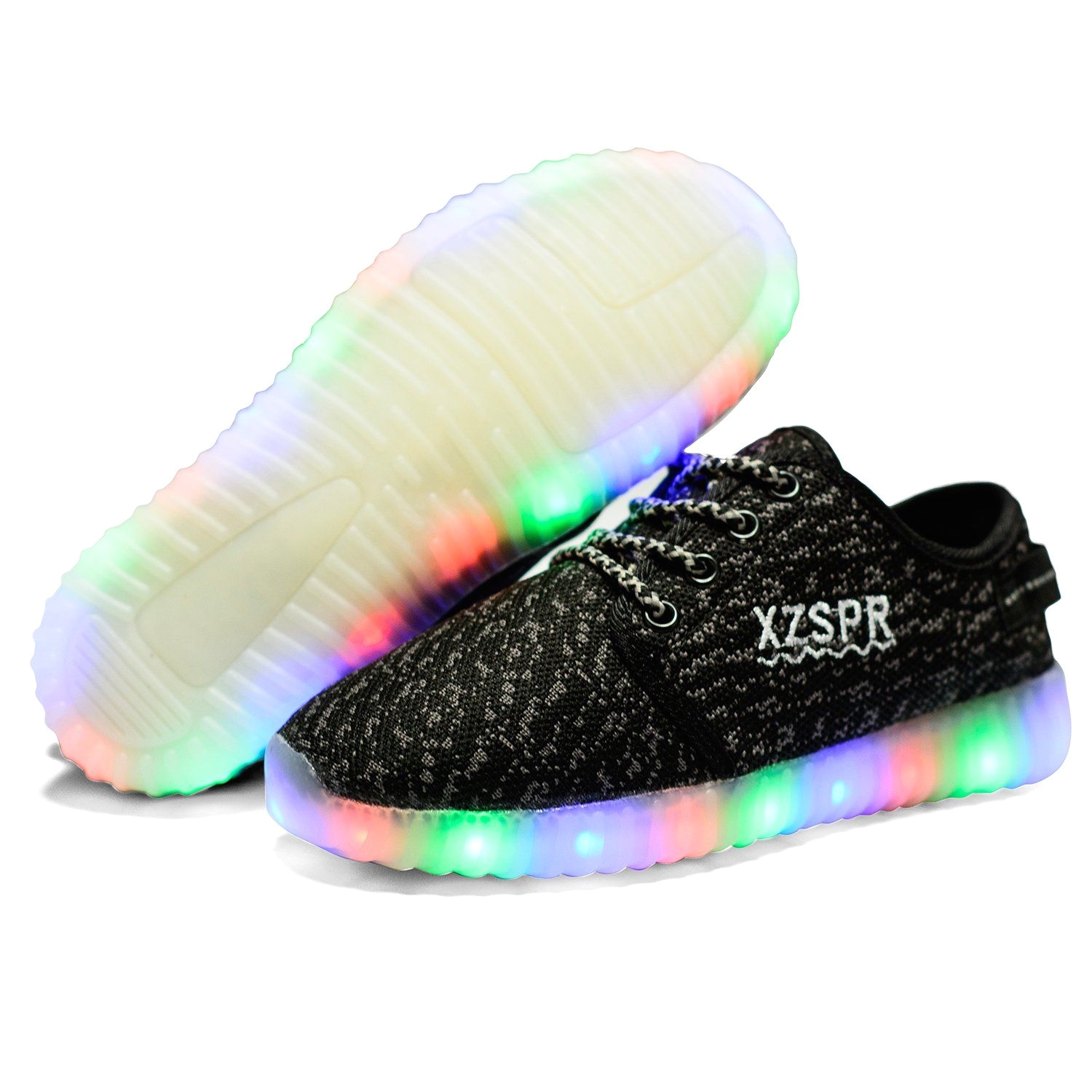 xzspr kids boys girls breathable led light up flashing sneakers for children shoestoddler little kid