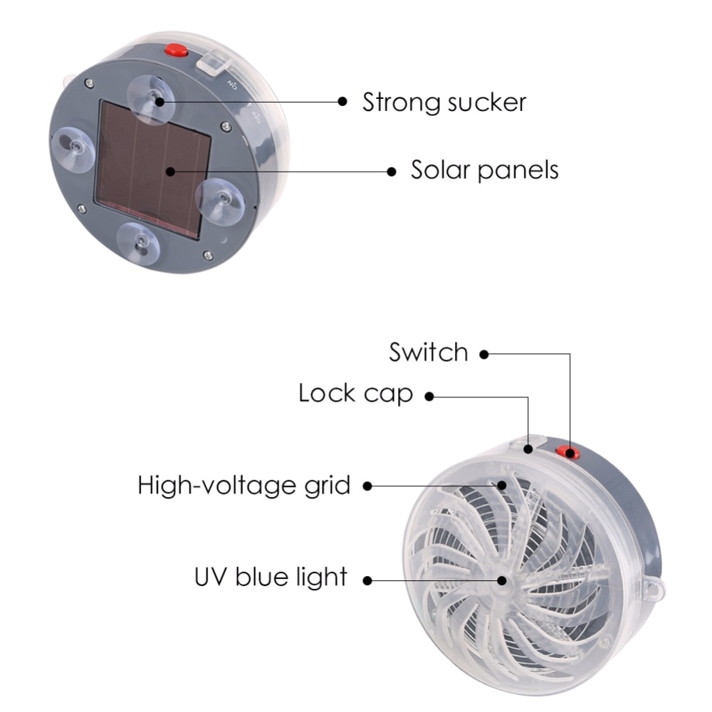 uv lamp light solar powered mosquito killer lamps buzz summer bedroom fly insect bug mosquito kill zapper killer indoor outdoor