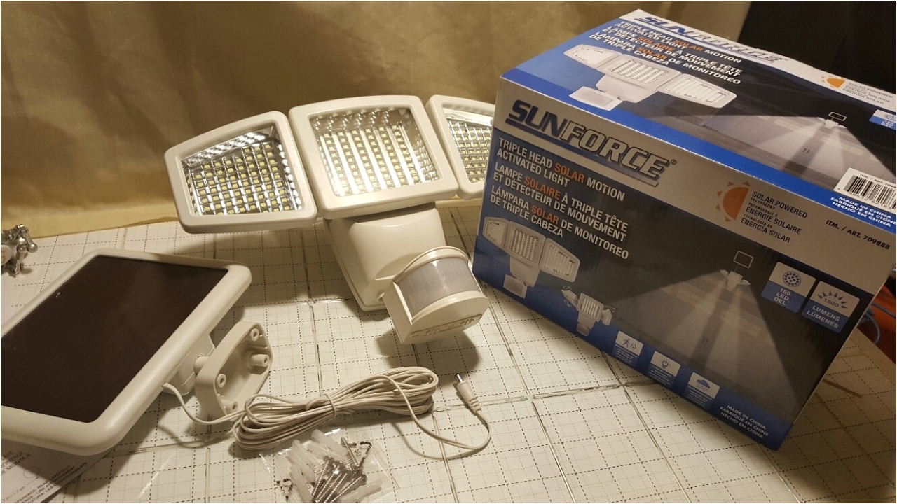 costco sunforce triple head solar motion activated light review