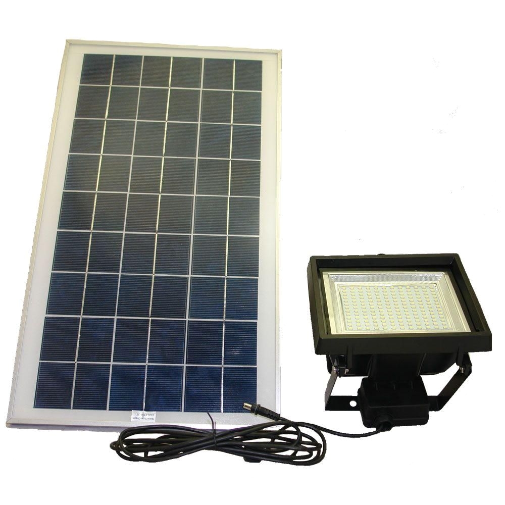 solar black 156 smd led outdoor flood light with remote control timer