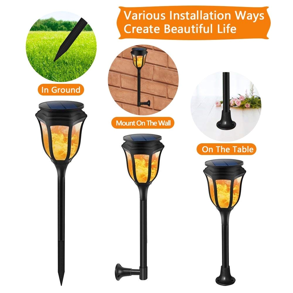 amazon com solar lights outdoor flight landscape lighting solar pathway lights solar led lights garden lights flame torch lights solar powered waterproof